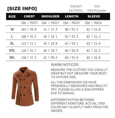Abrigo de Lana Doble Botonadura Slim Fit para Hombre - Image 4