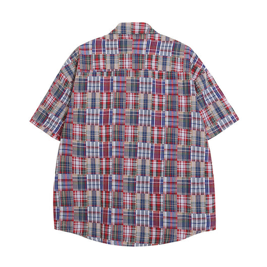 Camisa Cuadros Suelta Manga Corta para Hombre - Image 18