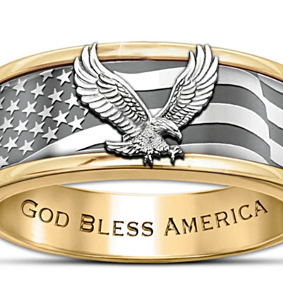 Anillo de Águila Bicolor Chapado en Oro - Joyería Elegante para Hombre - Image 4
