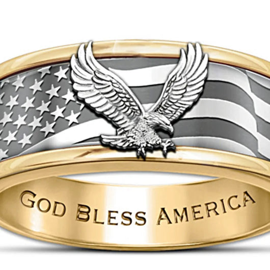 Anillo de Águila Bicolor Chapado en Oro - Joyería Elegante para Hombre - Image 4
