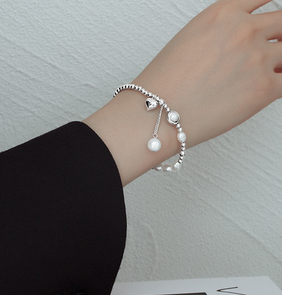 Pulsera de Plata S925 con Perla y Corazón - Elegancia y Temperamento - Image 18