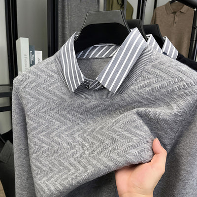 Suéter Casual Bicolor de Manga Larga para Hombre - Image 6
