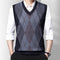 Colete Masculino de Tricô Xadrez sem Manga - Estilo Casual Moderno