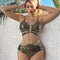 Bikini Bronceador de Cintura Alta con Abertura Lateral Estilo Europeo