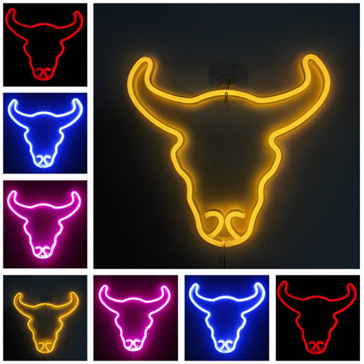 Lámpara Nocturna Decorativa Cabeza de Vaca Romántica para Bar - Image 13