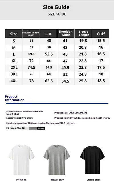 Camiseta de Lana Merino 100% Antimicrobiana para Hombre - Lavable a Máquina - Image 9