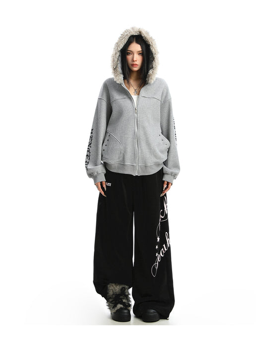 Cardigan Mujer con Cuello de Pelaje Desmontable y Cierre de Cremallera - Image 21