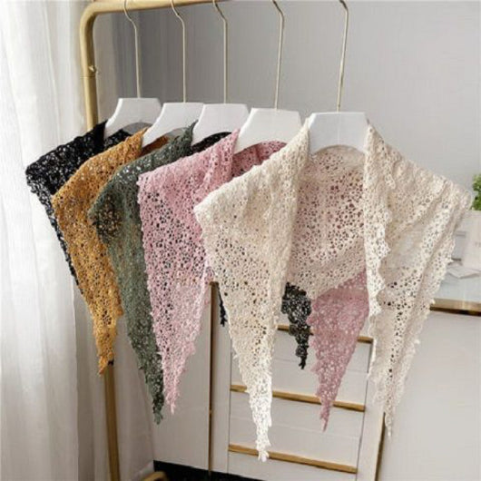 Pañoleta Triangular de Encaje Estilo Coreano para Primavera y Verano - Image 4