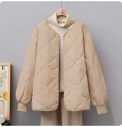 Chaqueta Corta Acolchada con Diseño Rombo para Mujer - Image 18