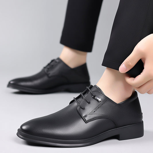 Zapatos de Vestir Ejecutivos en Cuero Suave con Punta Pronunciada