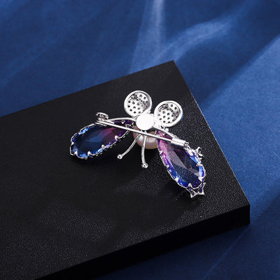 Broche Morado con Flecos Estampado para Mujer - Image 5