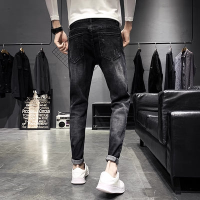 Jeans Negros Slim Fit Elásticos Ajustados para Hombre - Image 3
