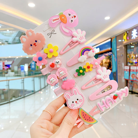 Set de 14 Accesorios para el Cabello Infantil - Horquillas Arcoíris, Mariposas y Frutas - Image 8