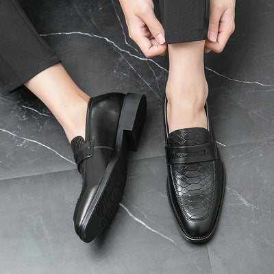 Zapatos Casuales de Cuero Estilo Británico-Coreano Sin Cordones - Image 3