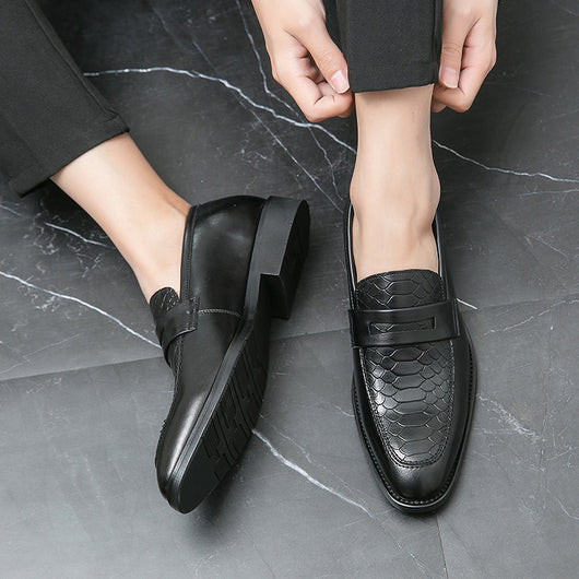 Zapatos Casuales de Cuero Estilo Británico-Coreano Sin Cordones - Image 3