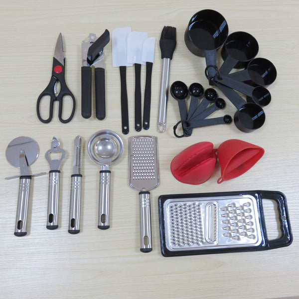 Juego de Utensilios de Cocina 42 Piezas Nylon con Mango Acero Inoxidable