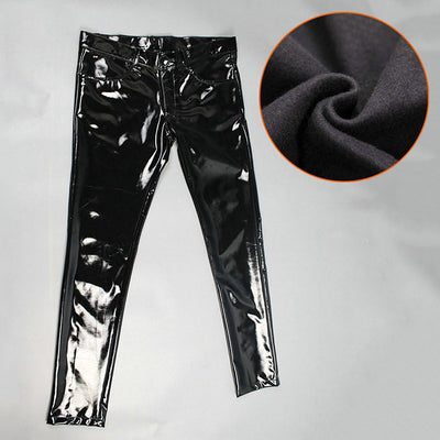 Pantalones de Cuero PU Ajustados con Espejo Brillante Negro G-Dragon - Image 6