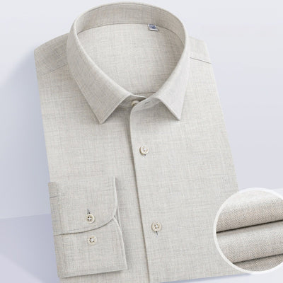Camisa Manga Larga Gruesa de Color Sólido para Hombre - Image 3