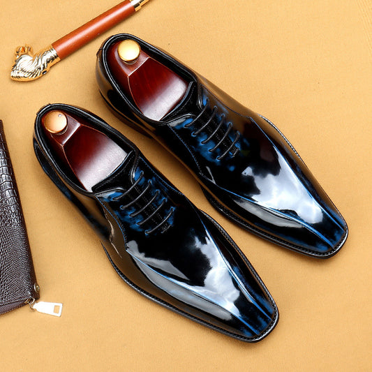 Zapatos Oxford Ejecutivos de Cuero Brillante para Hombre