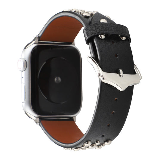 Correa de Cuero Punk con Remaches para Apple Watch - Pulsera de Reemplazo Compatible - Image 6