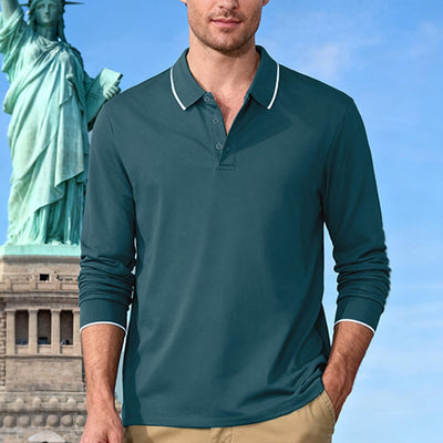 Polo Jacquard de Manga Larga Secado Rápido para Hombre - Image 18