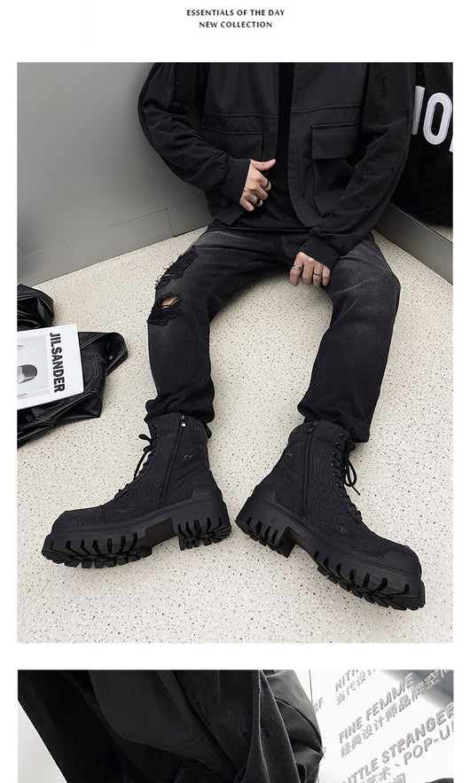 Botas Martin Retro Gruesas con Detalles Rotos - Estilo Workwear Distressed - Image 10