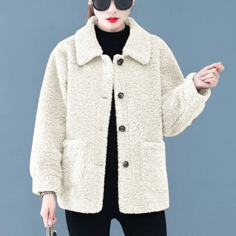 Chaqueta Corta de Lana de Cordero para Otoño e Invierno - Image 4