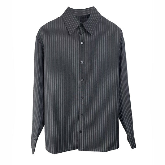 Camisa Rayada de Manga Larga Estilo Coreano para Hombre - Image 2