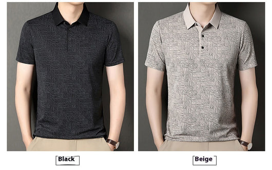 Camiseta Fresca de Seda de Hielo con Estampado Moderno para Hombre - Image 15