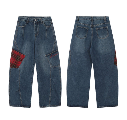 Jeans Patchwork Mujer Talle Ancho Suelto - Image 3