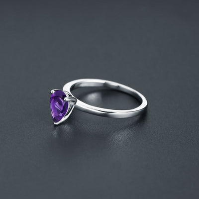 Anillo de Plata 925 con Amatista Natural Tallada - Image 7