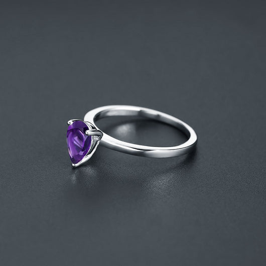 Anillo de Plata 925 con Amatista Natural Tallada - Image 7
