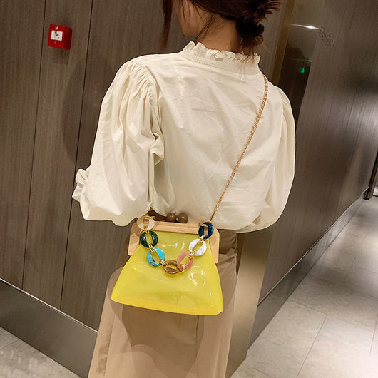 Bolso Mensajero Transparente con Cadena para Mujer - Image 9