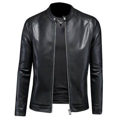 Chaqueta de Cuero Motociclista Slim Fit para Otoño Invierno - Image 3