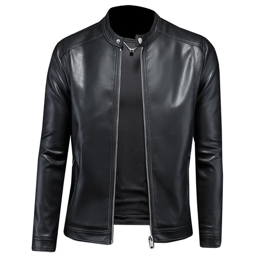 Chaqueta de Cuero Motociclista Slim Fit para Otoño Invierno - Image 3