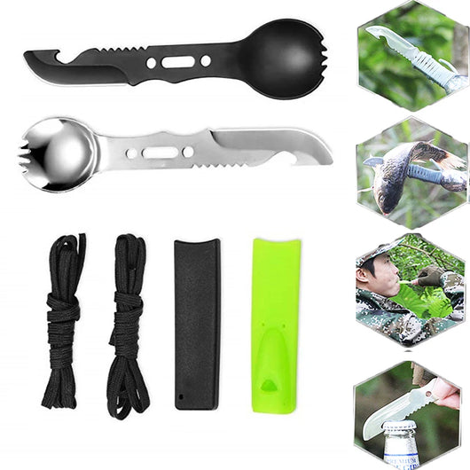 Set de Cubiertos Camping con Silbato - Herramienta Multiusos para Aventuras - Image 17