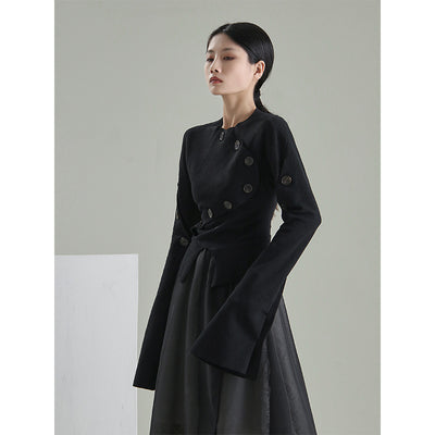 Camisa Larga Irregular con Botones - Image 11