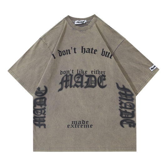 Camiseta Unisex de Algodón con Letras Góticas y Estampado Fashion - Image 5