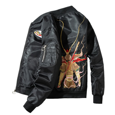 Chaqueta Bordada Hombre Otoño Invierno Suelta Tendencia - Image 4
