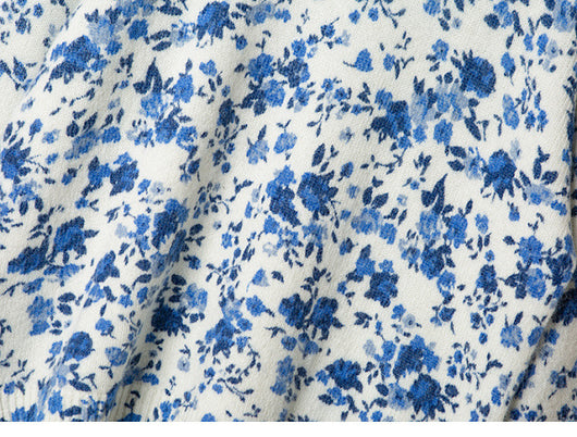 Suéter de Lana y Mohair con Estampado Floral Azul - Image 4