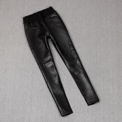 Pantalones de Cuero Stretch con Costuras Decorativas para Mujer - Image 7