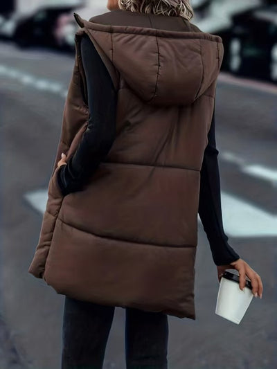 Chaleco Acolchado con Capucha y Cierre - Diseño Minimalista Otoño Invierno - Image 10