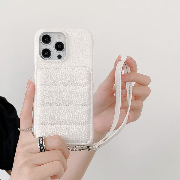 Funda Protectora de Cuero con Cartera para Teléfono