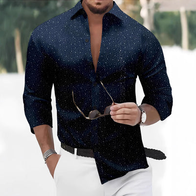 Camisa Casual de Manga Larga con Estampado Lunares Bronceado - Image 3