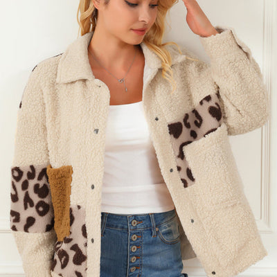 Chaqueta Patchwork Estampado Leopardo con Botones de Presión - Image 8