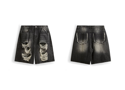 Shorts de Mezclilla Rotos Estilo Hip Hop Urbano - Image 21