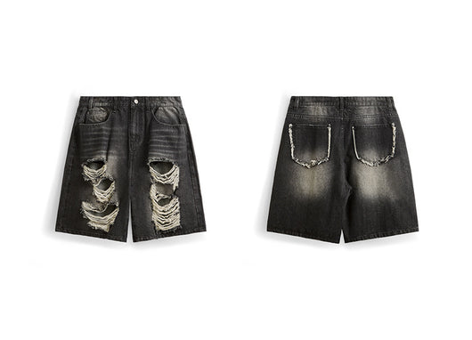 Shorts de Mezclilla Rotos Estilo Hip Hop Urbano - Image 21