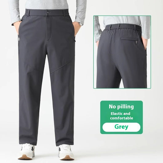 Pantalones Casuales para Hombres Maduros con Cintura Elástica - Image 5