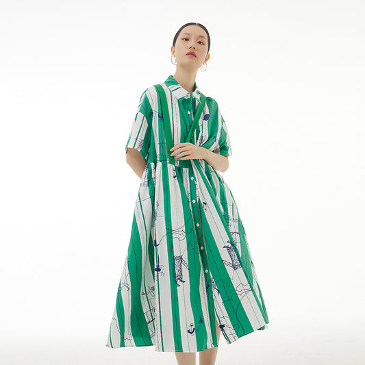 Vestido Fake con Rayas Verticales en Colores