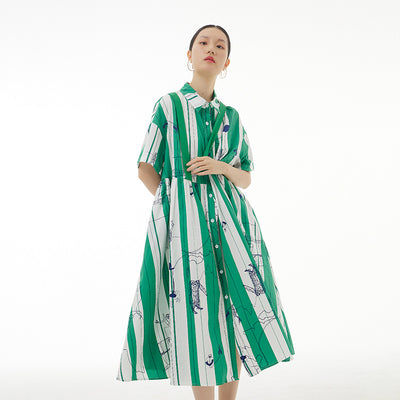 Vestido Fake con Rayas Verticales en Colores